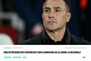 意媒:中国足协全力谈判卡纳瓦罗执教国足事宜,已派特使到意大利