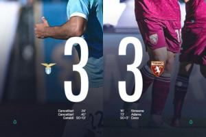 神剧情!都灵93分钟3-2准绝杀,拉齐奥103分钟点射3-3反绝平都灵